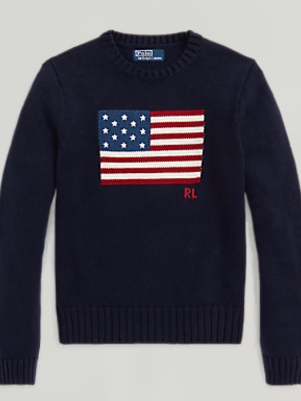 Polo by Ralph Lauren - The Iconic Flag Sweater in Navy Blue - Picture 2 of 7